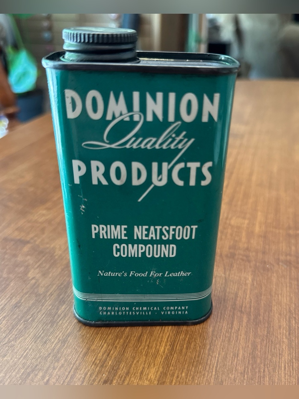 Dominion Prime Neatsfoot Compound tin Charlottesville Virginia EUC